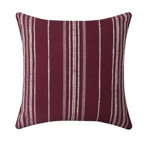 Sonoma Maroon Burgundy White Striped Square 20 x 20 Throw Pillow